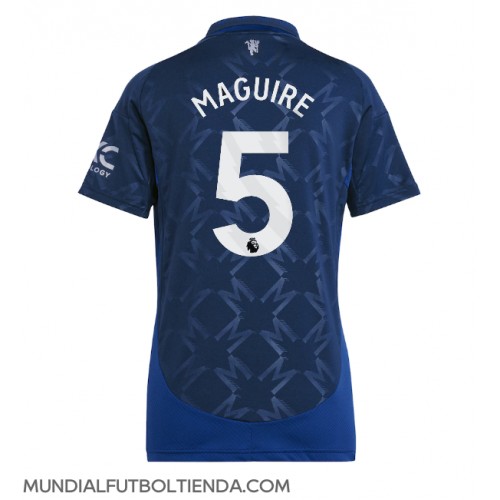 Camiseta Manchester United Harry Maguire #5 Segunda Equipación Replica 2024-25 para mujer mangas cortas